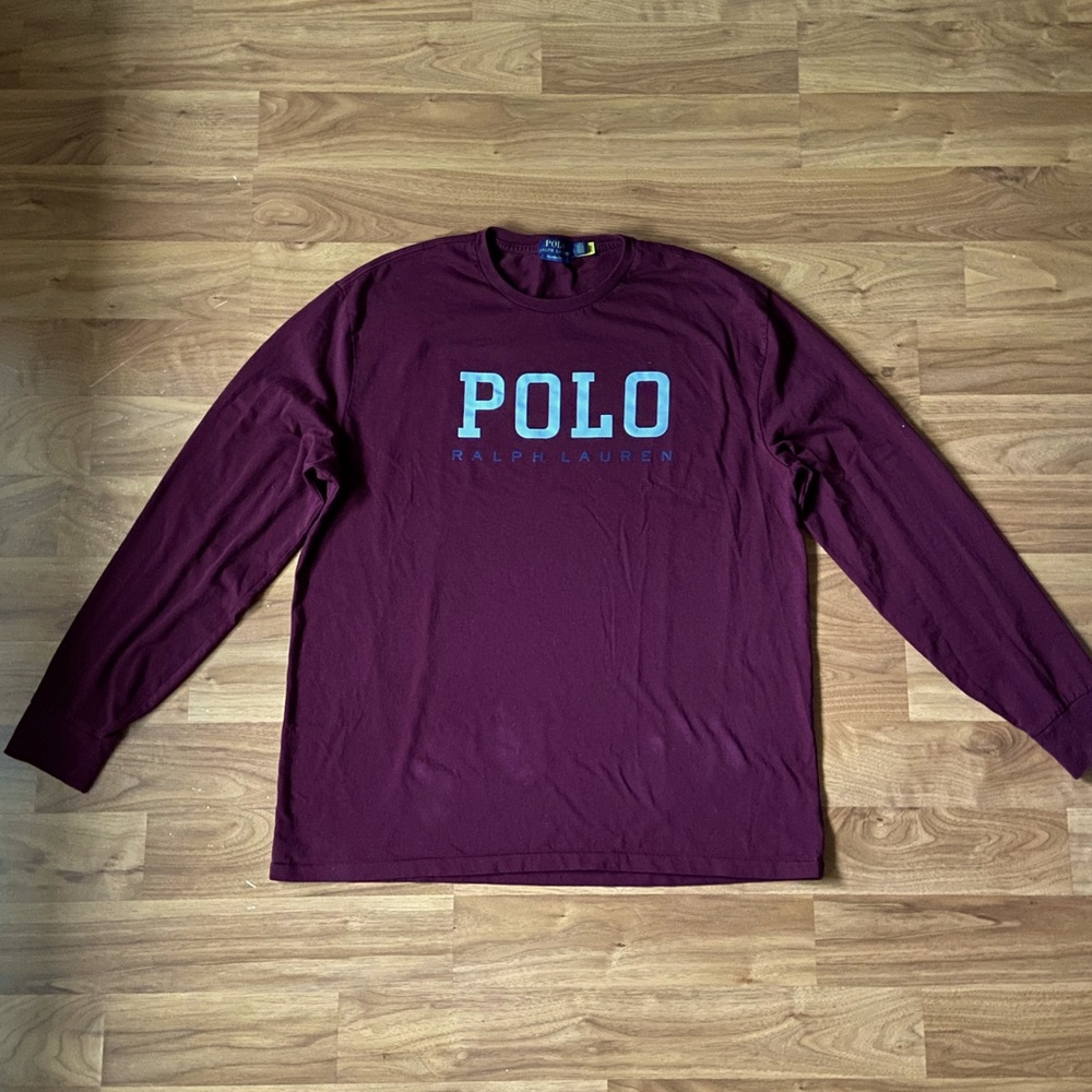 Ralph Lauren Polo Men’s Long Sleeve Classic Fit T-Shirt in Maroon size Large